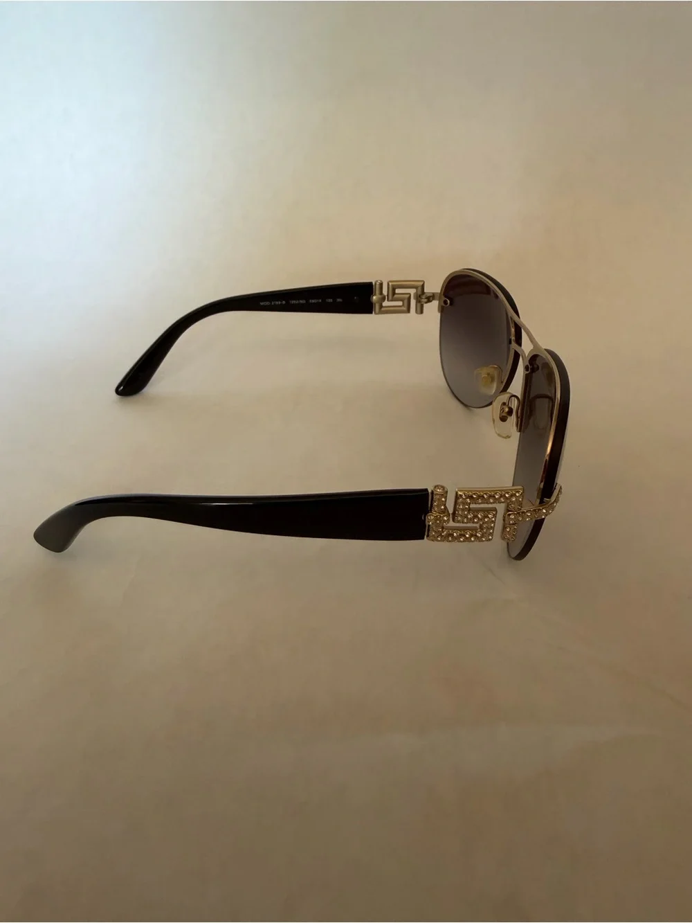 Versace Gold Frame Sunglasses with Brown Gradient Lenses and Black Temples